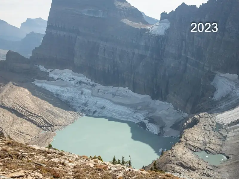 Grinnell Glacier from Lower Grinnell Ridge in 2023