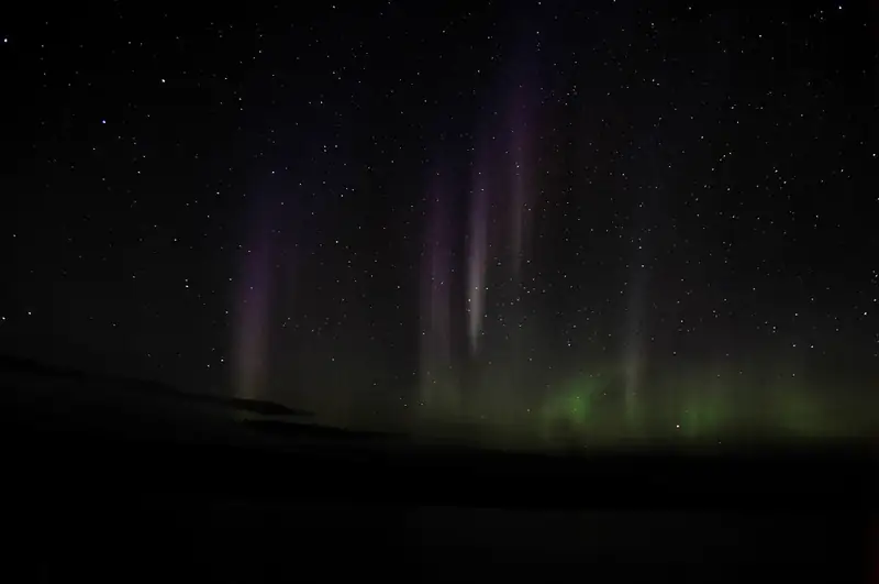 Diverse colored Aurora Borealis in the night sky